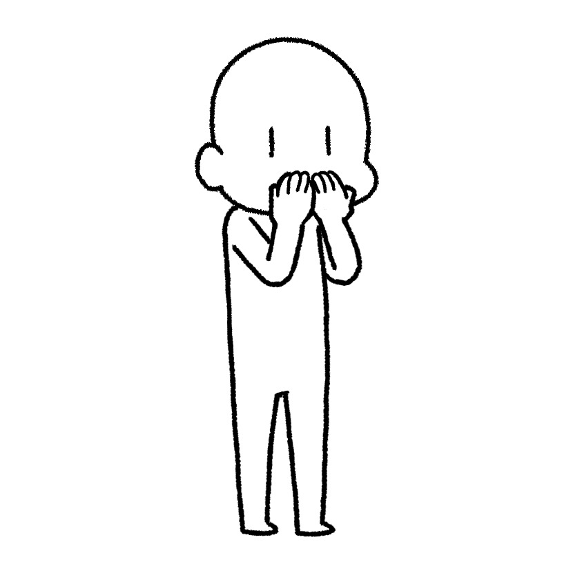 言わざる（手で口をふさぐ）