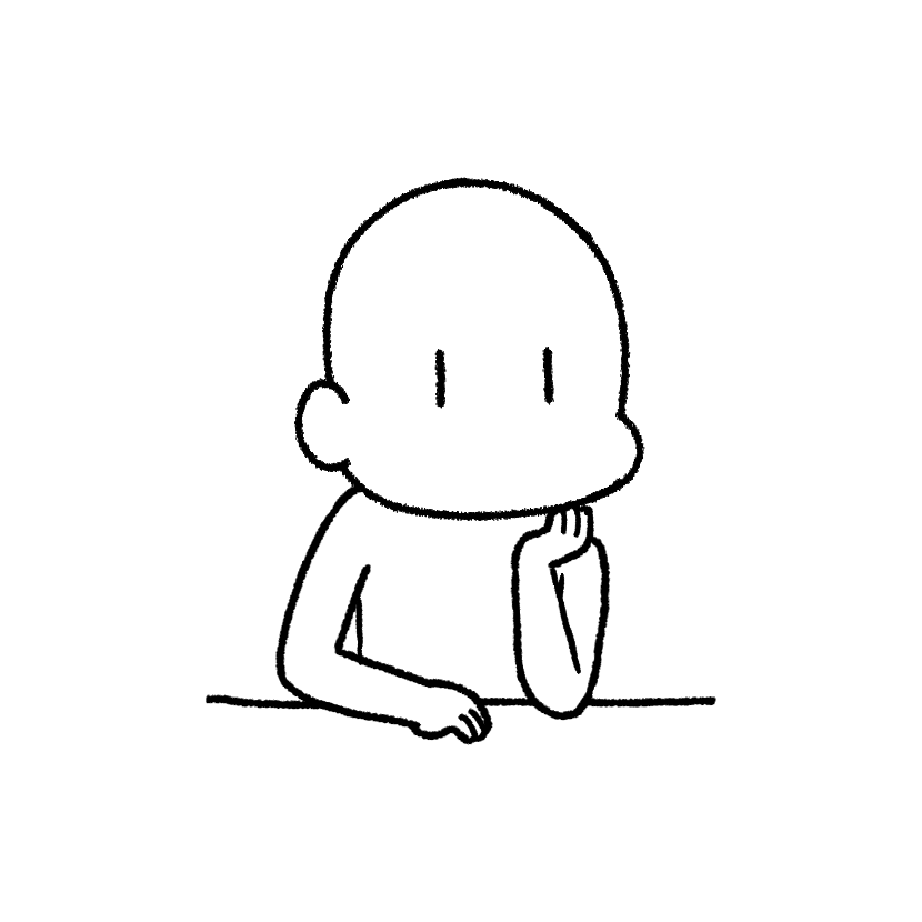 頬杖をつく（片手）