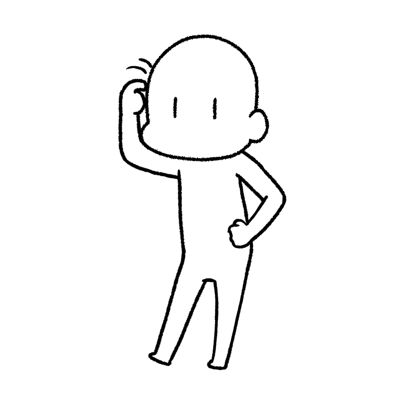 頭を掻く