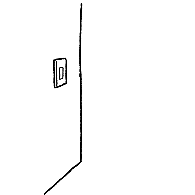 A wall with a switch