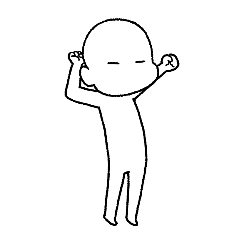 伸びをしている