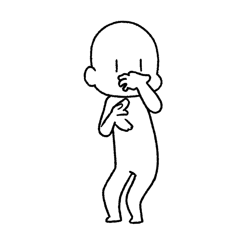 臭くて鼻をつまむ