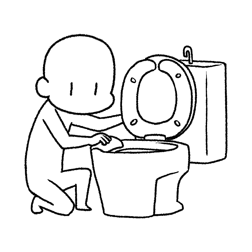 便器を拭く
