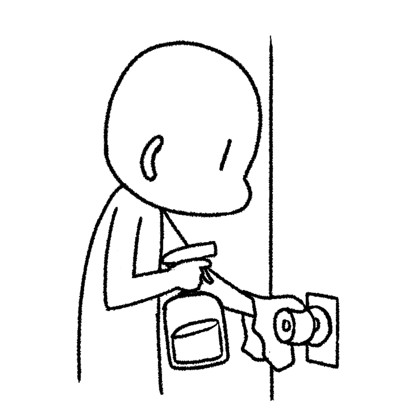 ドアノブを消毒