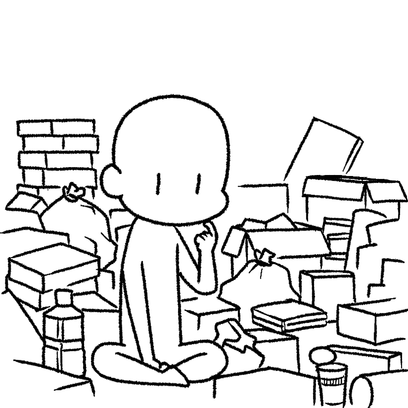 散らかった部屋
