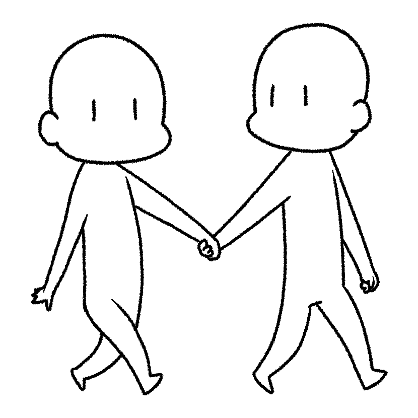 手を引いて歩く