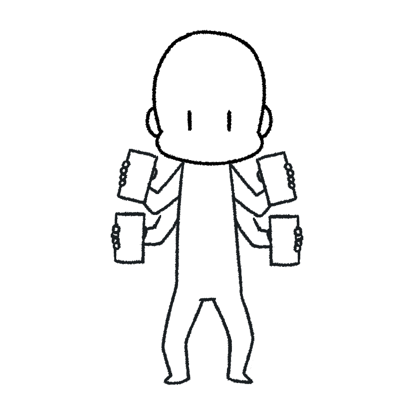 両手で振る
