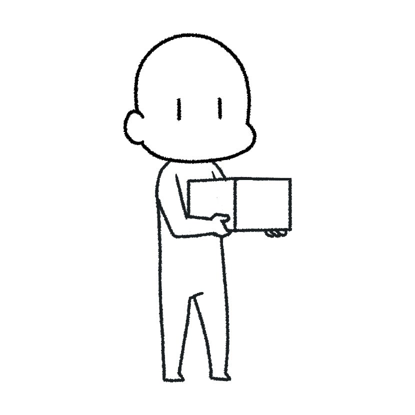 小さなものを抱えて持っている