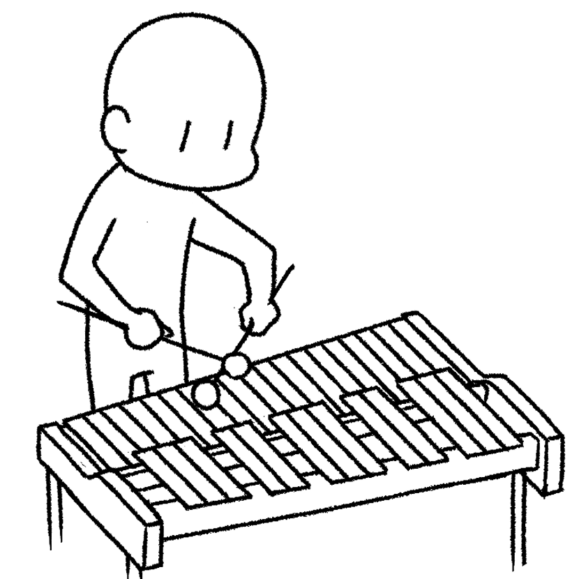 木琴（鉄琴）を叩く