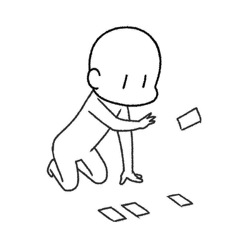 かるたの札を弾く