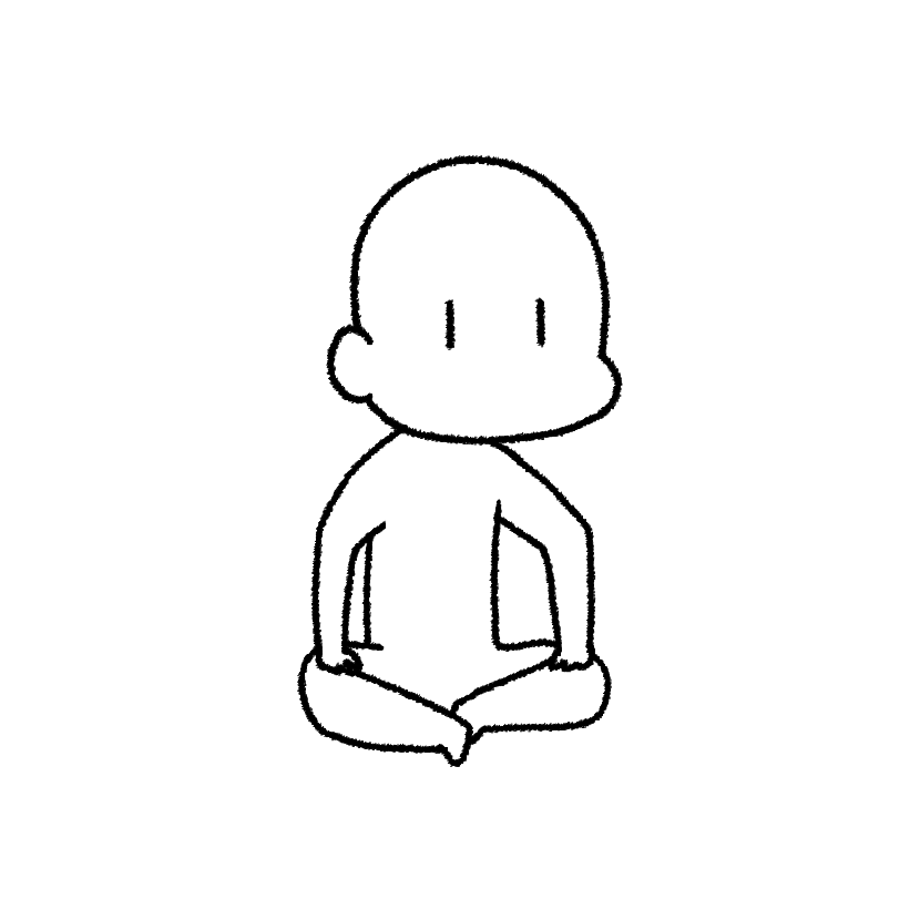 Mame seated with crossed legs
