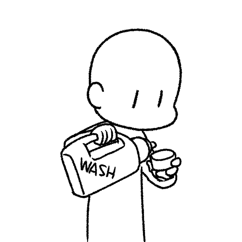 洗剤を計量する