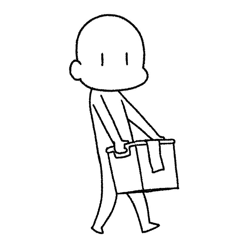 洗濯カゴを持つ