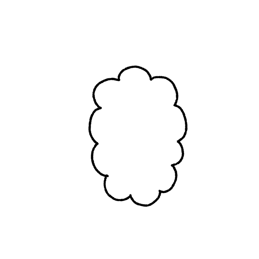 Fluffy speech balloon without a tail