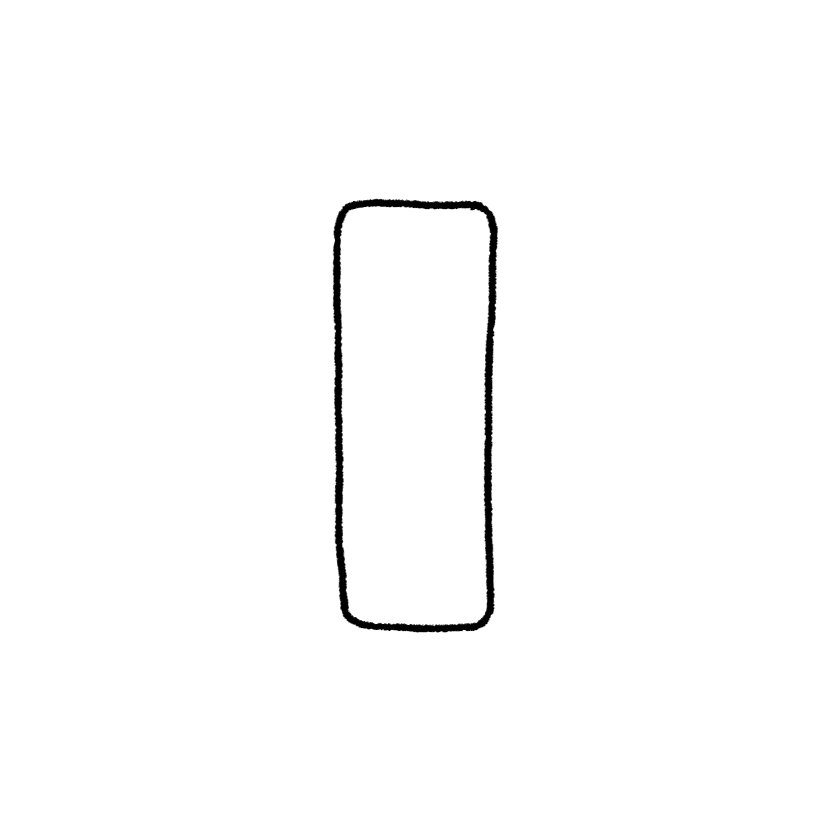 Narrow rectangular speech balloon without a tail