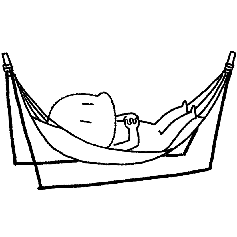 ハンモックで寝る
