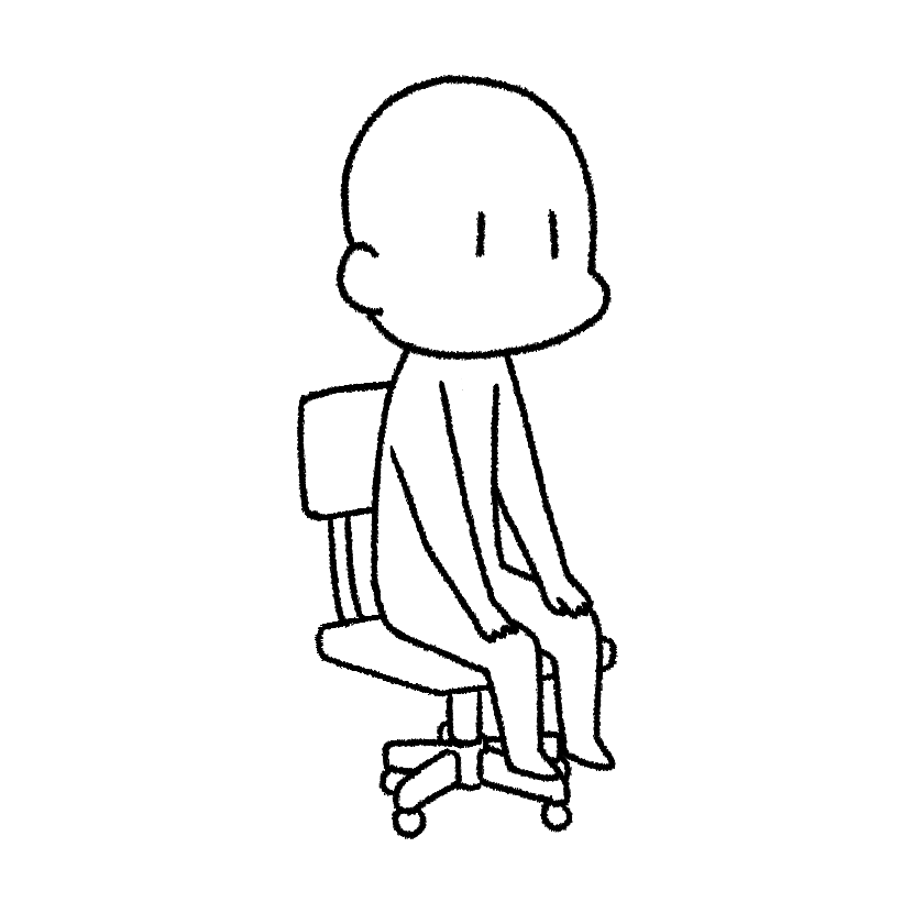 オフィスチェアに座る