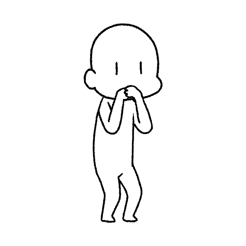 両手で口を隠して笑う