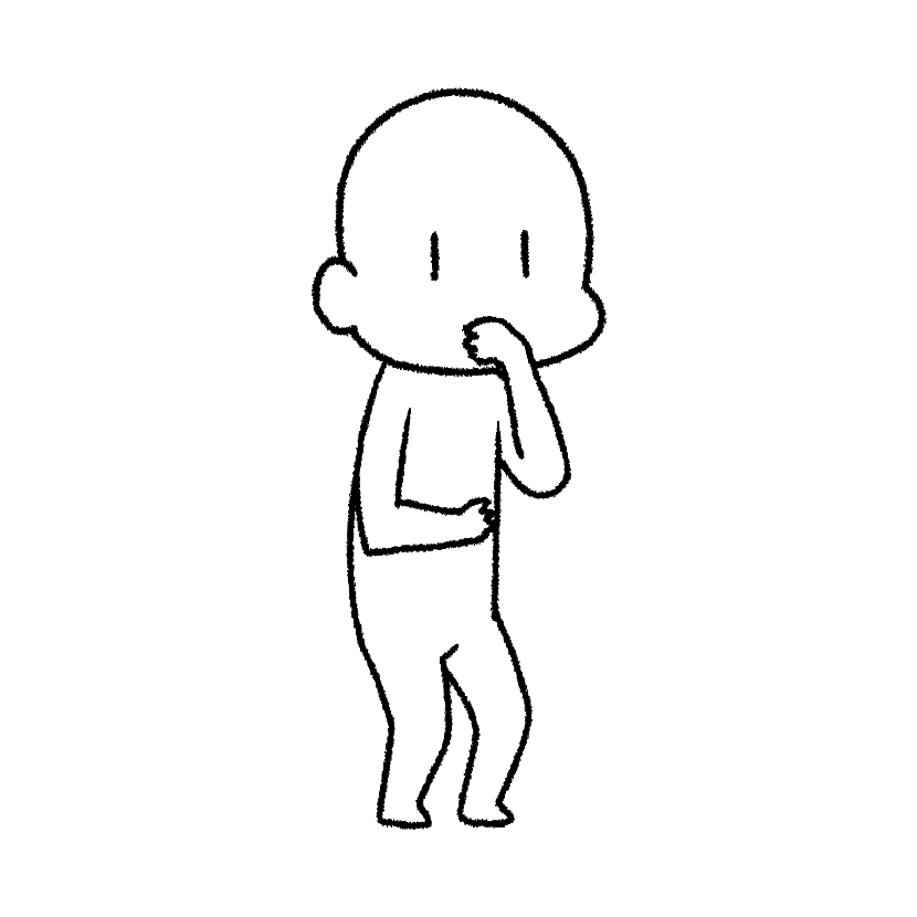 片手で口を隠して笑う
