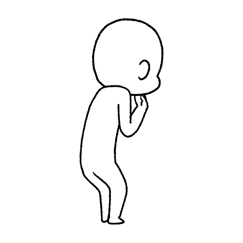 笑いをこらえる
