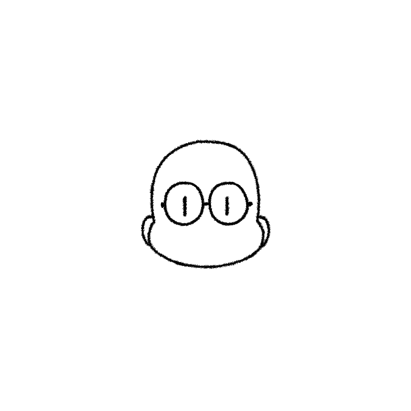 まめ頭セット（丸メガネ）
