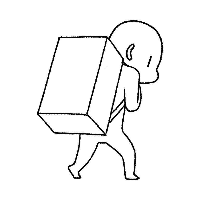 Mame carrying a load