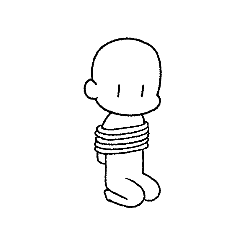 ロープで縛られる