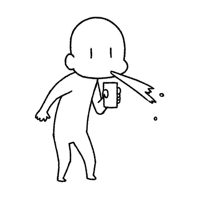 飲み物を噴く