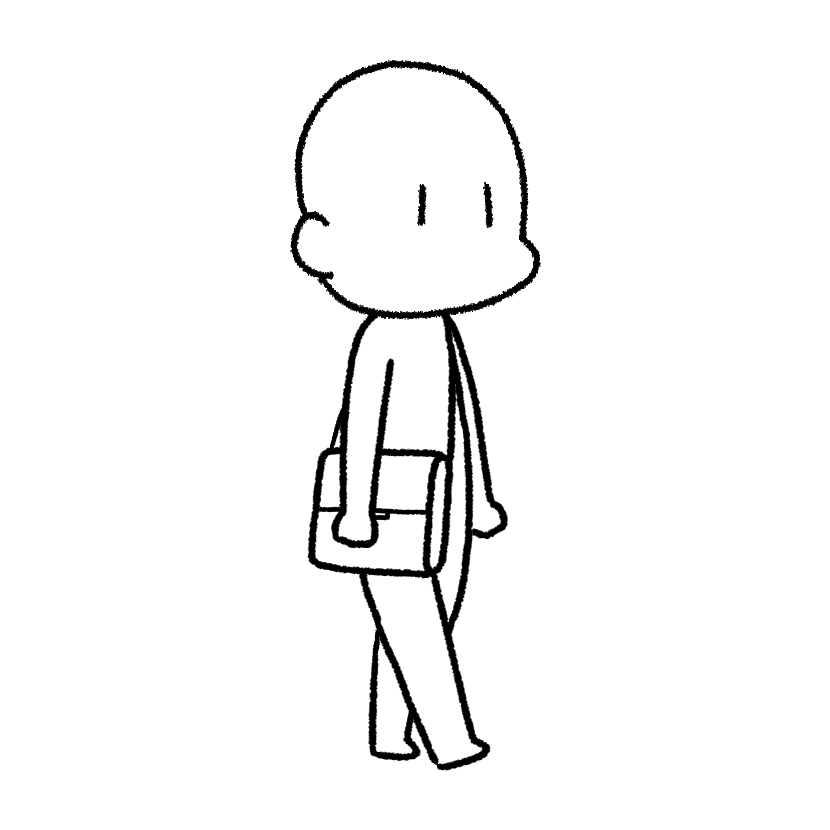 Mame walking to school