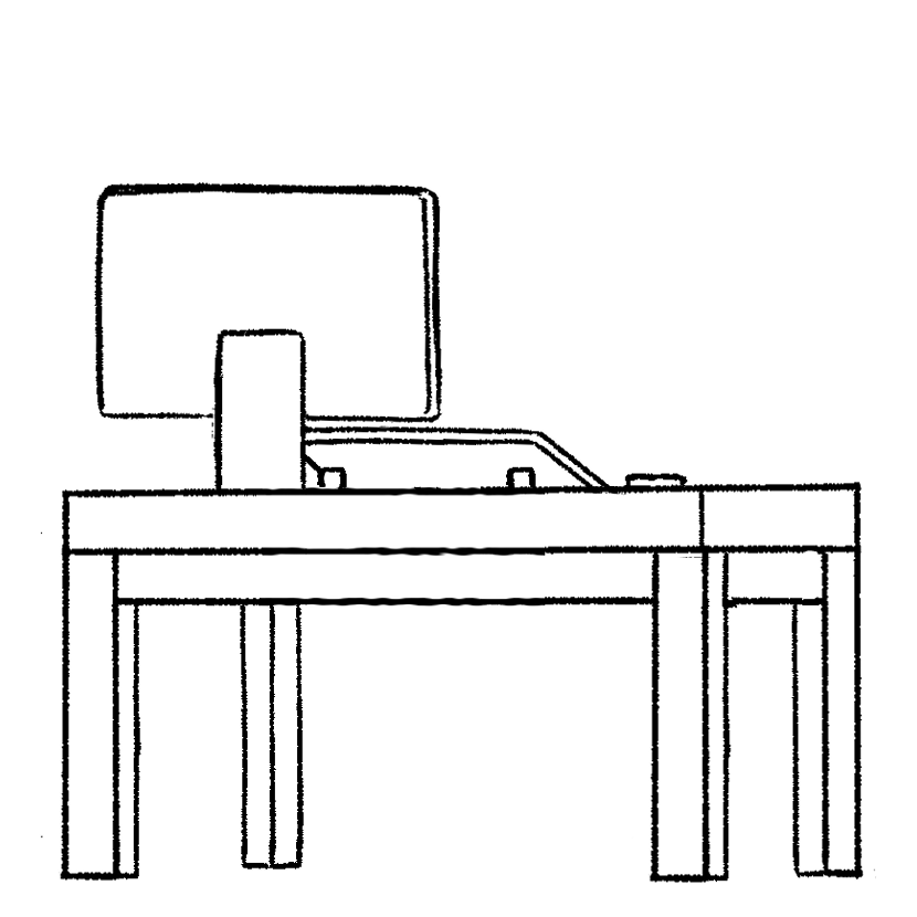 ペンタブレットが置かれた机