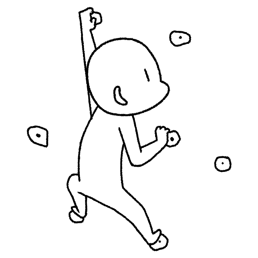 壁を登る