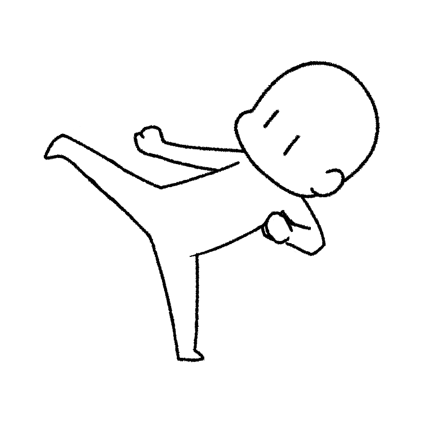 Mame making a high side kick