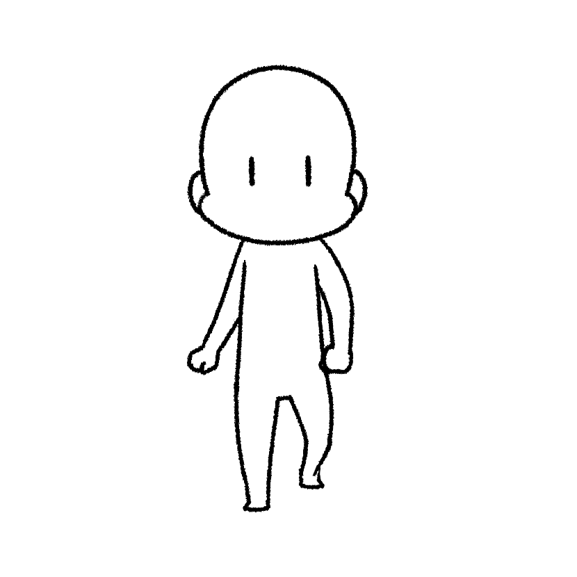 Mame descending, front view, character only