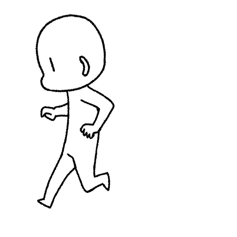 Mame running downward