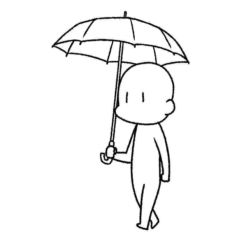 雨の日に傘をさして歩く（画像2）