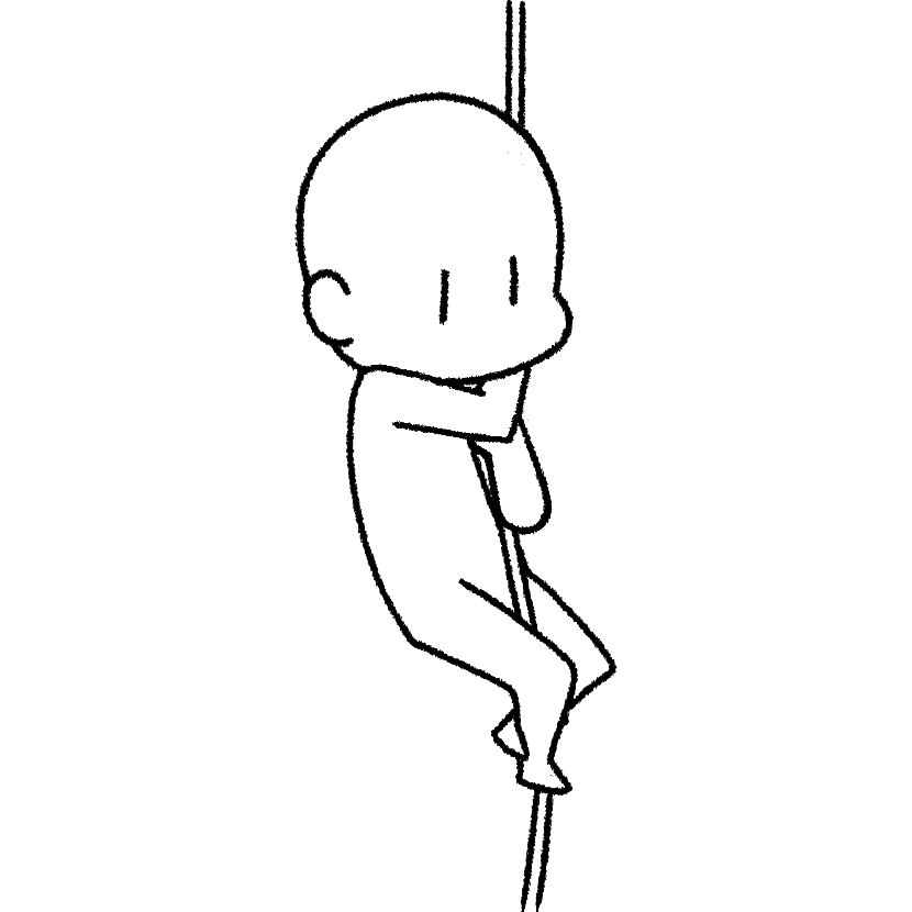 Mame climbing down a rope