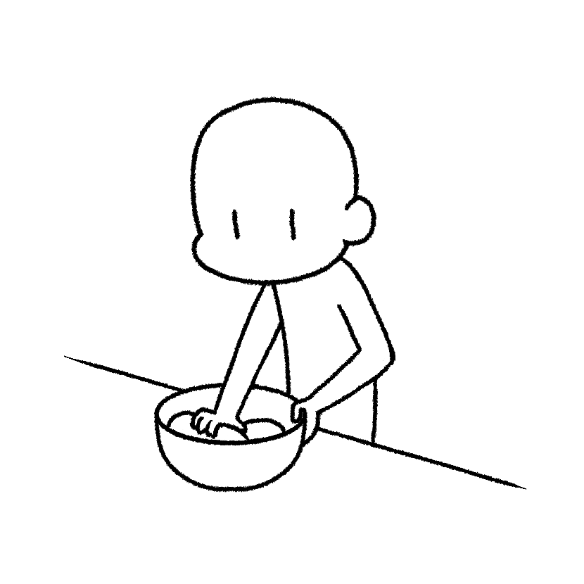 ボウルでこねる