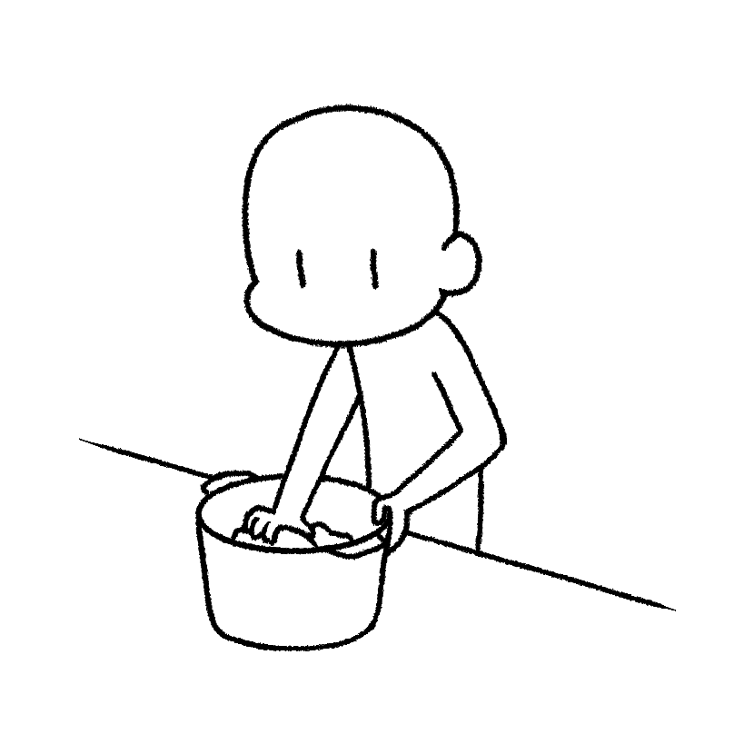 ぬか床を混ぜる