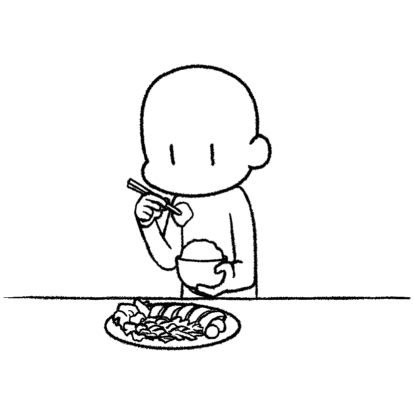 お箸で食べる