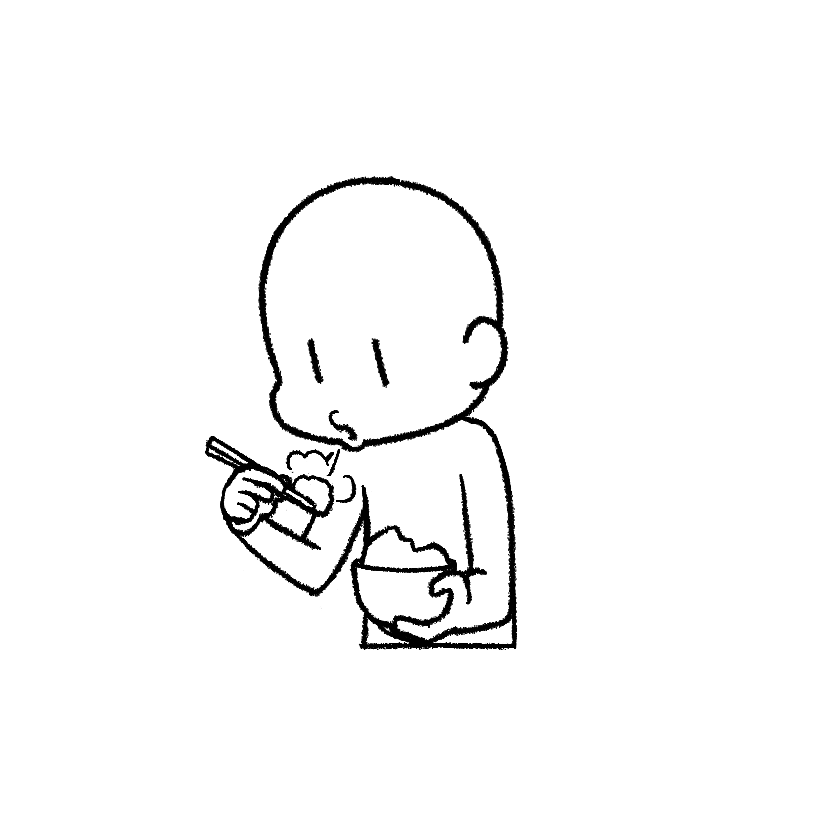 息を吹きかけて冷ます