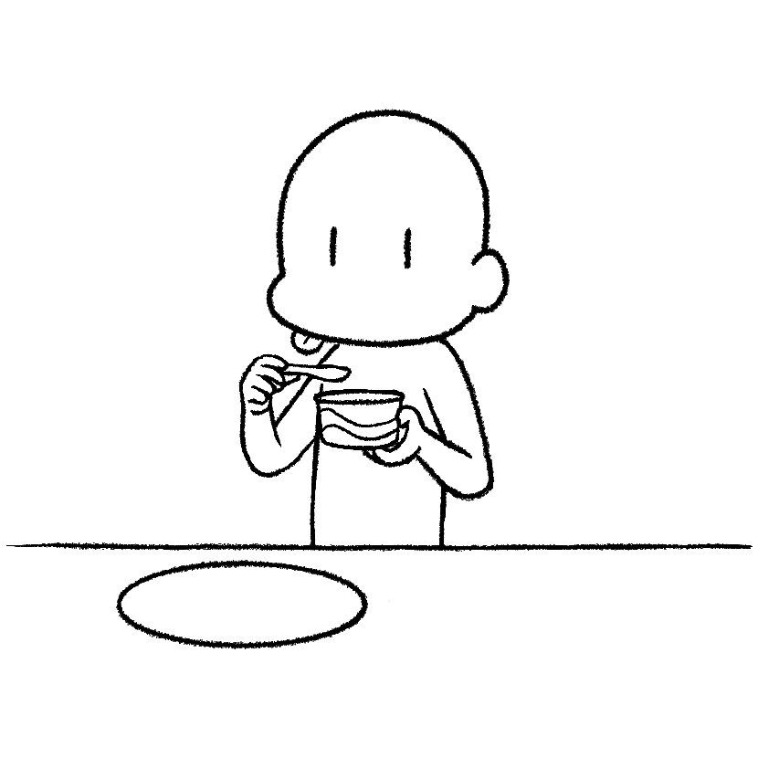 アイスを食べる