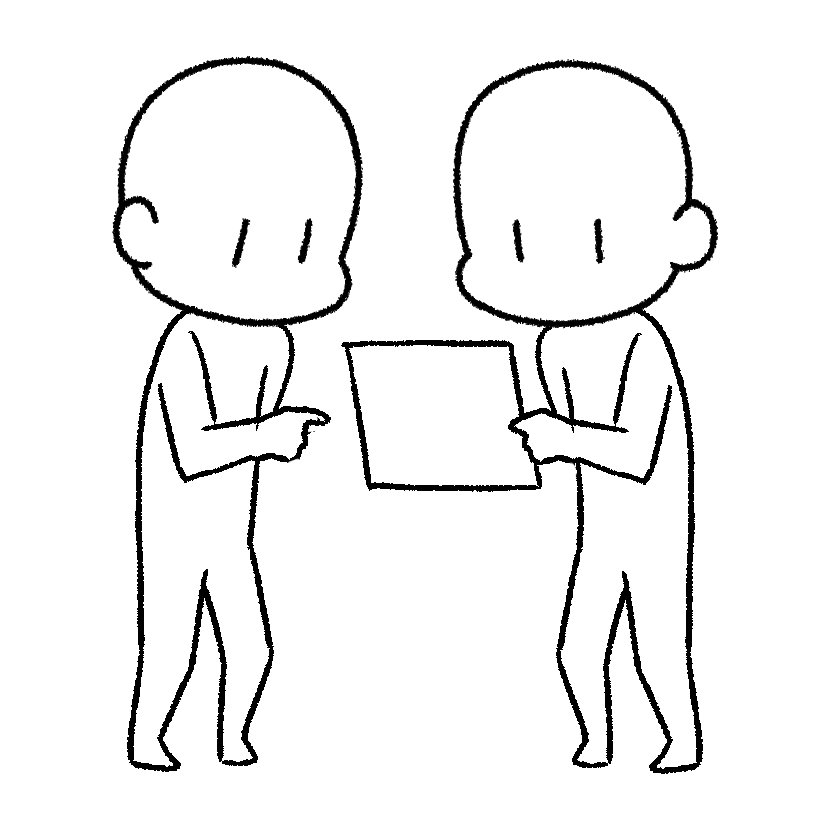 ２人で資料を見る（画像2）