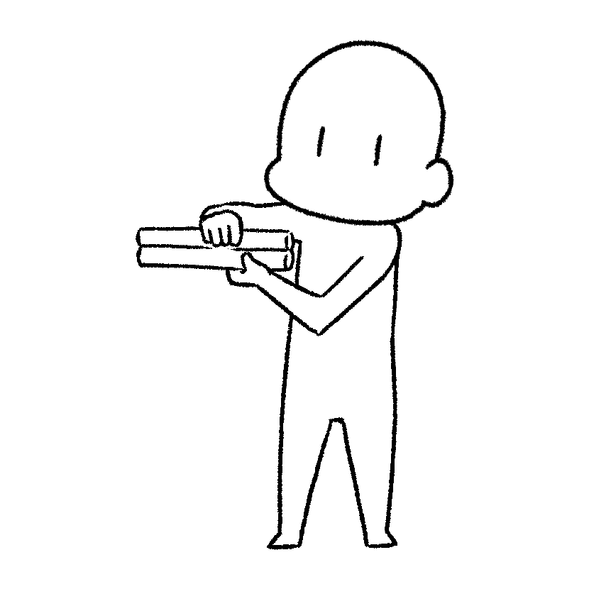 裁判の紙を見せる