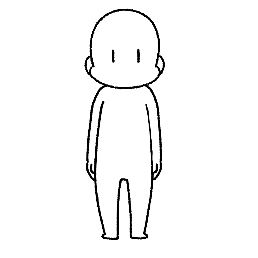 正面を向いて直立