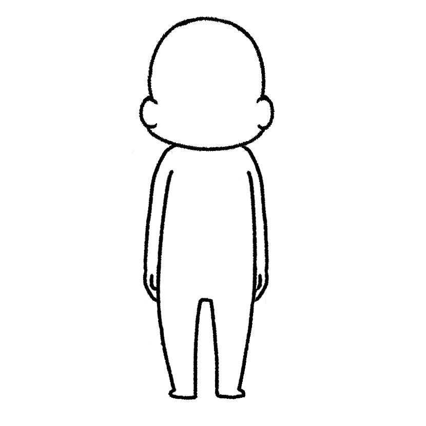 正面を向いて直立（画像2）